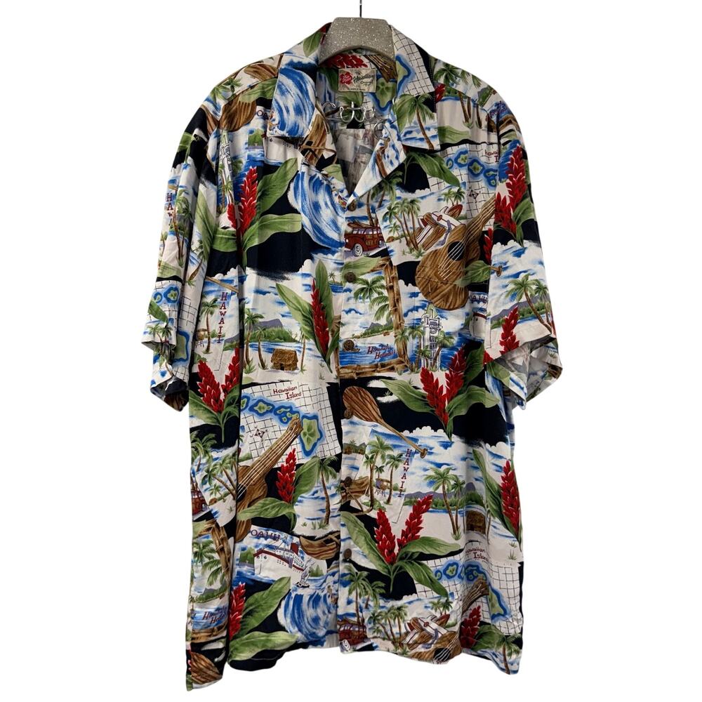 Hilo Hatti Hawaii Shirt 2XL Hawaiian Original Camp Classic Collar Loose Tourist